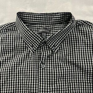 Van Heusen Dress Shirt Men's Size XL 17- 17 1/2 Black & White Long Sleeve Shirt